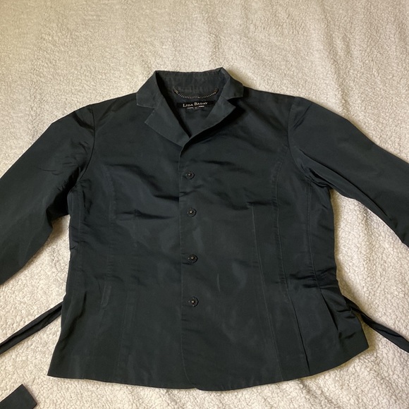 LIDA BADAY black classy button down dress shirt, size 6 - Picture 5 of 5
